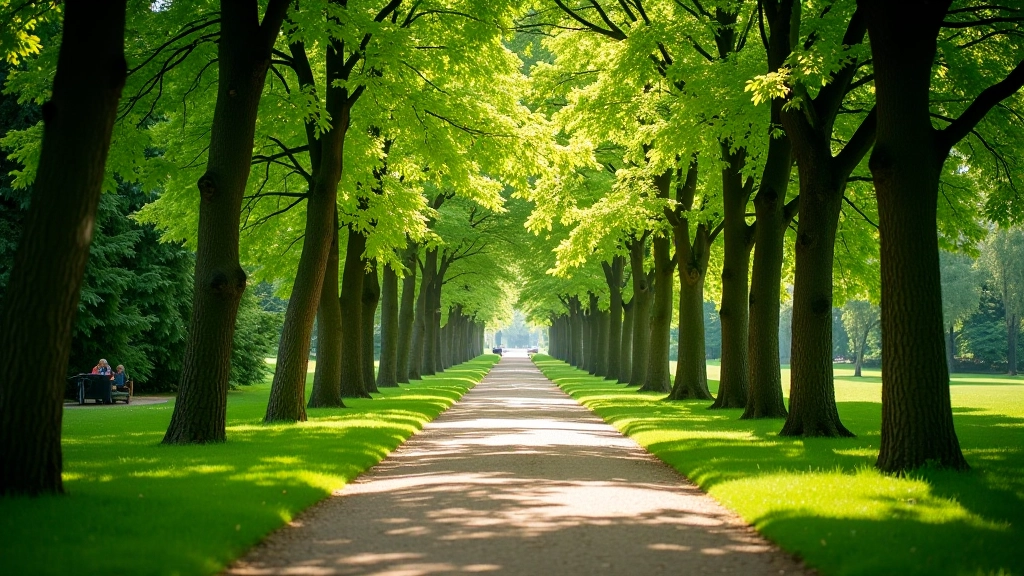 Parc verdoyant avec sentier